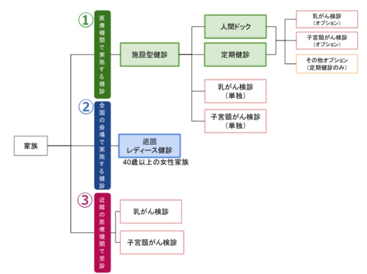 健診の概要を説明しています。（家族）